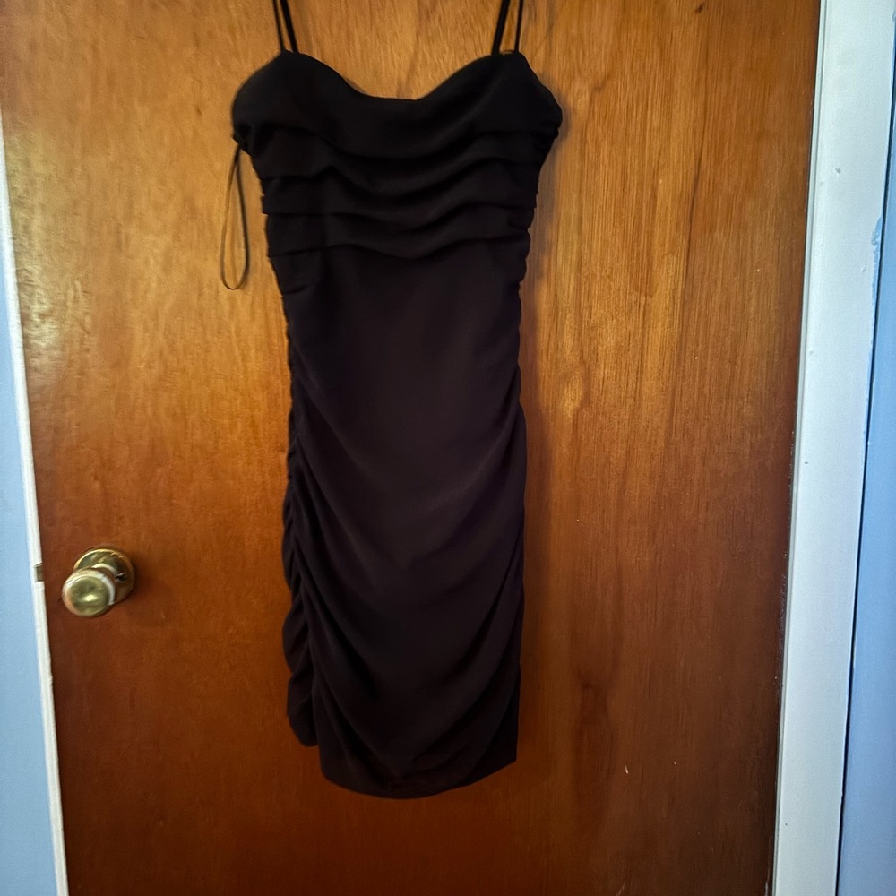 Garage Black Ruched Mini Dress